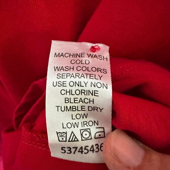 Roman’s women’s Henley long sleeve T-shirt, red Normcore casual plus size ￼ - Picture 5 of 8